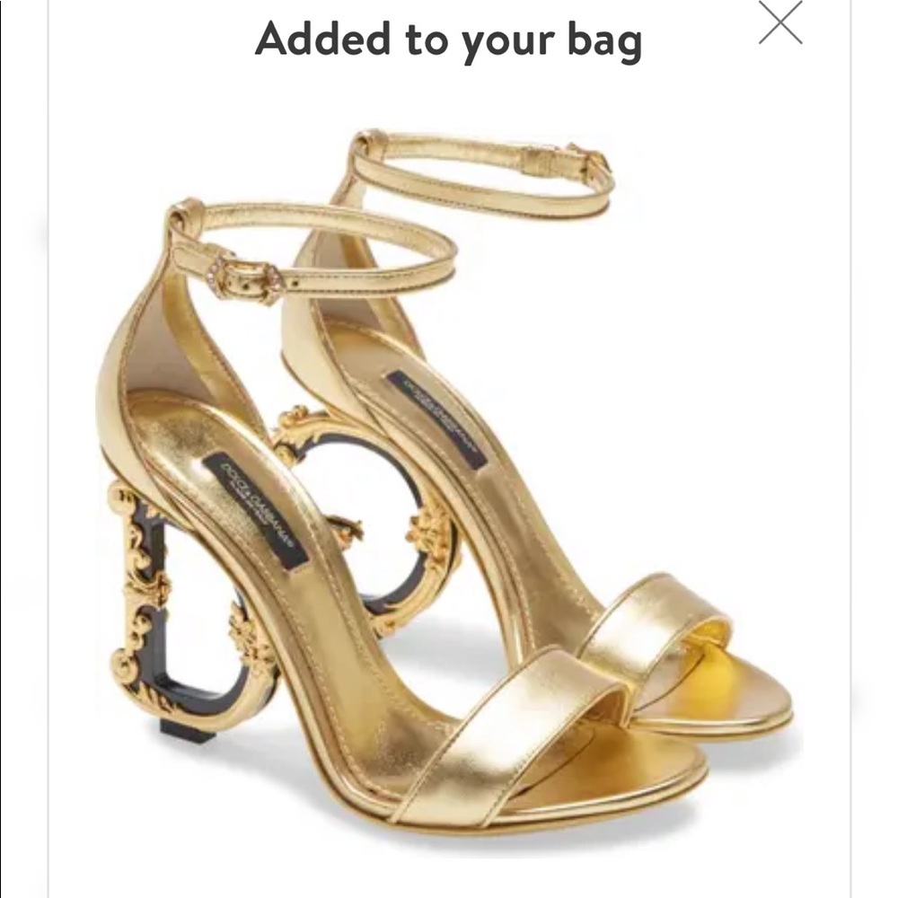 Gold D&G heels worn once